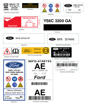 Racing Puma Under Body/Bonnet Decal Set