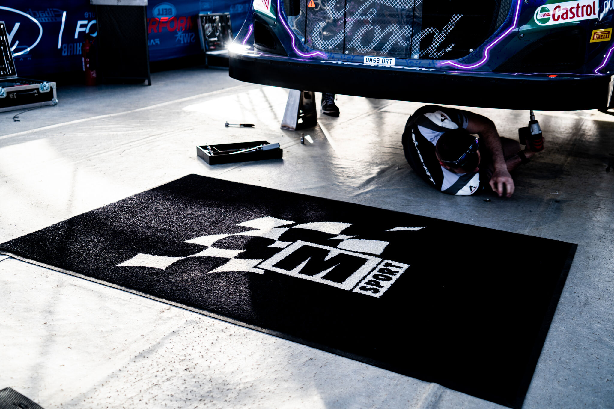 MSport / Garage Mat Black with White Logo