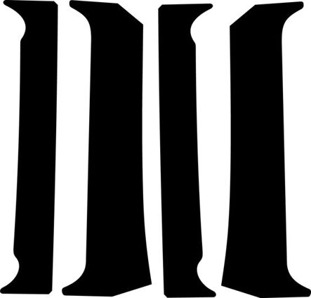 Sierra XR4i Mk1 - Door Pillar decals - Textured Black