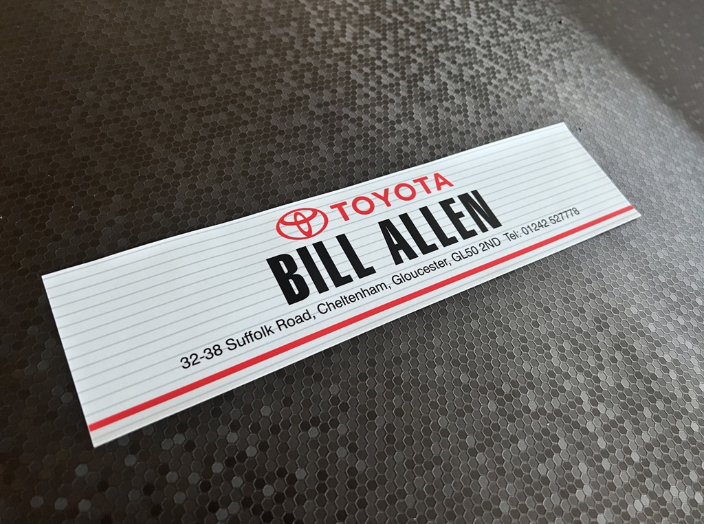 Bill Allen Gloucester Toyota Dealer Sticker