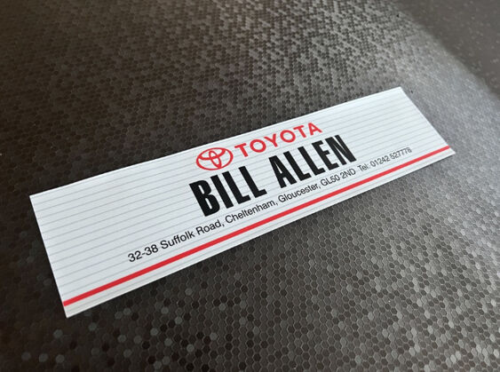 Bill Allen - Gloucester - Toyota - Dealer Sticker