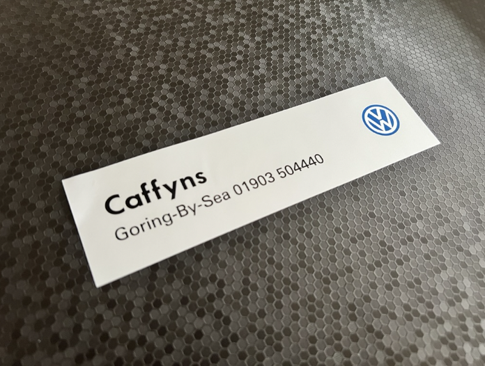 Caffyns Goring by Sea VW Dealer Sticker / DMB Graphics Ltd