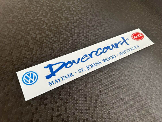 Dovercourt - Mayfair St Johns Wood Battersea - VW Audi - Dealer Sticker
