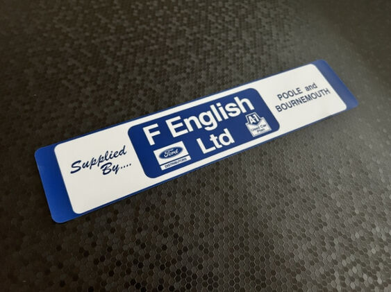 F English - Poole Bournemouth - Ford - Dealer Sticker