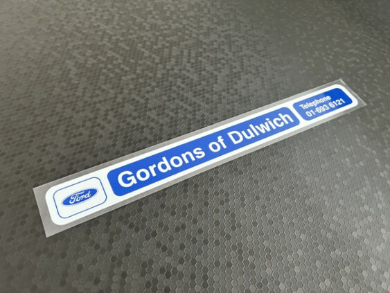 Gordons of Dulwich - London - Ford - Dealer Sticker