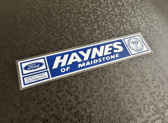 Haynes of Maidstone - Kent - Ford - Dealer Sticker - V2