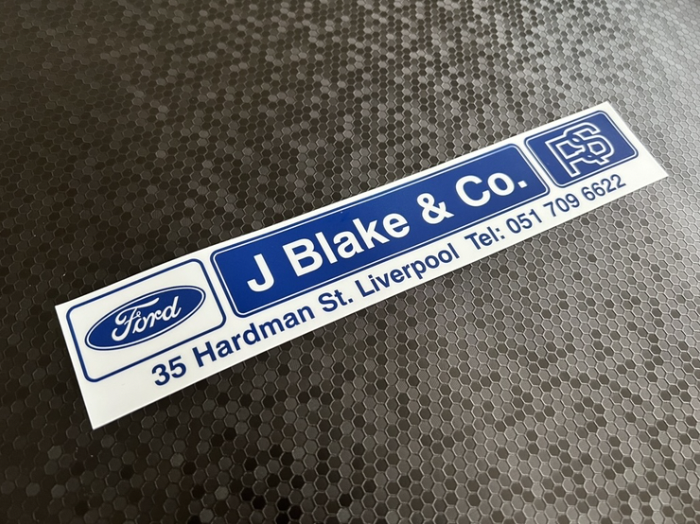 J Blake and Co Liverpool Ford Dealer Sticker