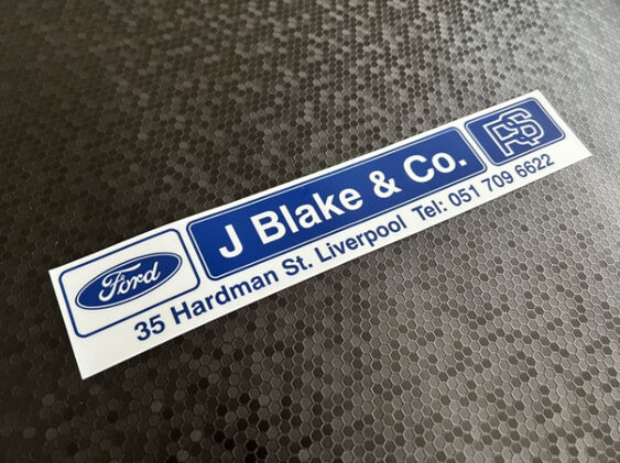 J Blake and Co - Liverpool - Ford - Dealer Sticker
