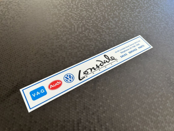 Lonsdale Barnes - London - VW Audi - Dealer Sticker