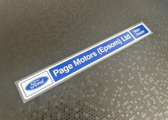 Page Motors Ltd of Epsom - Ford - Dealer Sticker