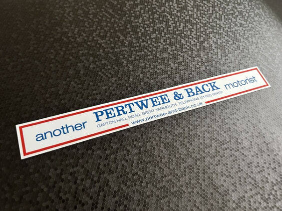 Pertwee & Back - Great Yarmouth Norfolk - Ford - Dealer Sticker