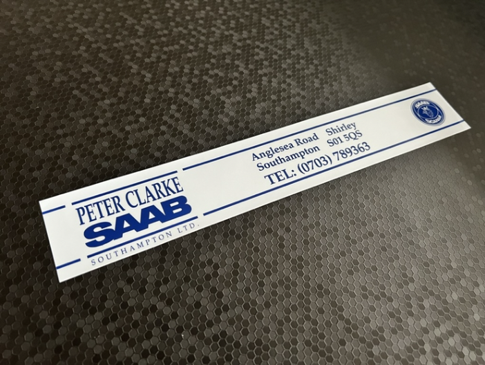Peter Clarke SAAB Southampton Dealer Stickerr
