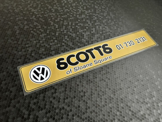 Scotts of Sloane Square - London - VW - Dealer Sticker