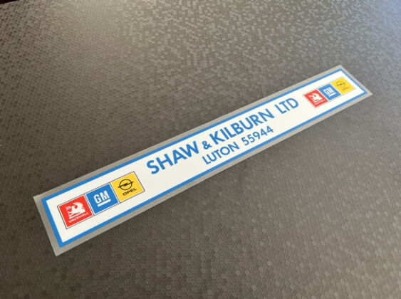 Shaw & Kilburn - Luton - Vauxhall Opel - Dealer Sticker