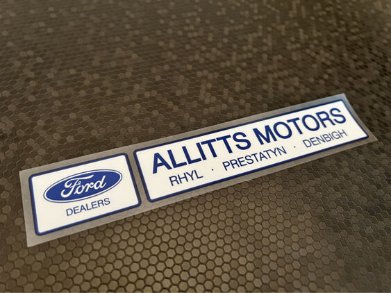 Allitts Motors - Rhyl Prestatyn Denbigh - Ford - Dealer Sticker
