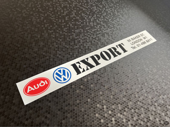 Export - London - VW Audi - Dealer Sticker