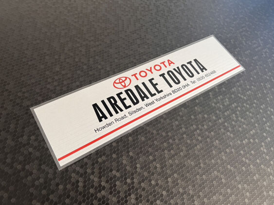 Airedale Toyota - Silsden Yorkshire - Dealer Sticker