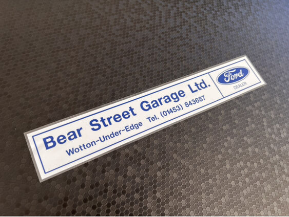 Bear Street Garage - Ford - Wotton under Edge - Dealer Sticker