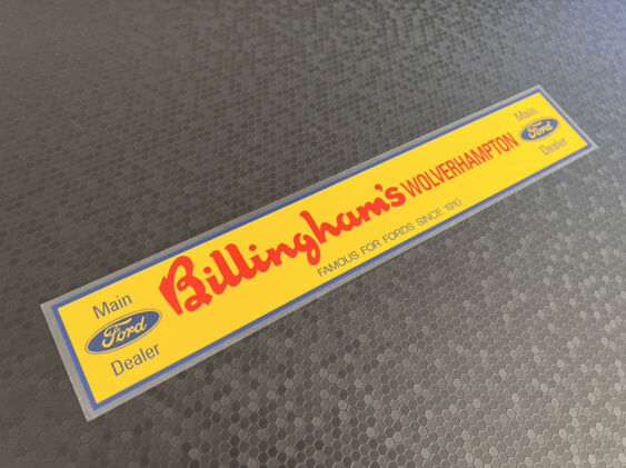 Billinghams of Wolverhampton - Ford - Dealer Sticker