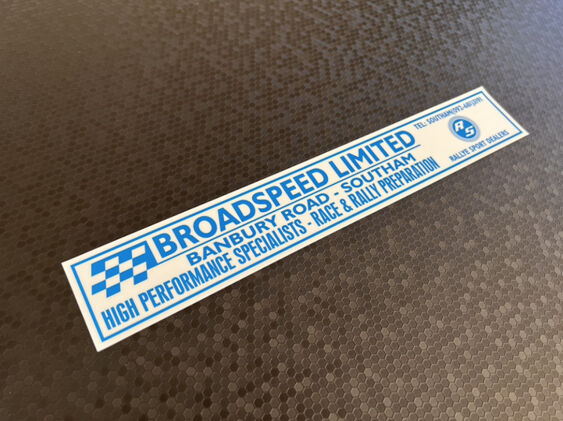 Broadspeed - Southam RS - Dealer Sticker