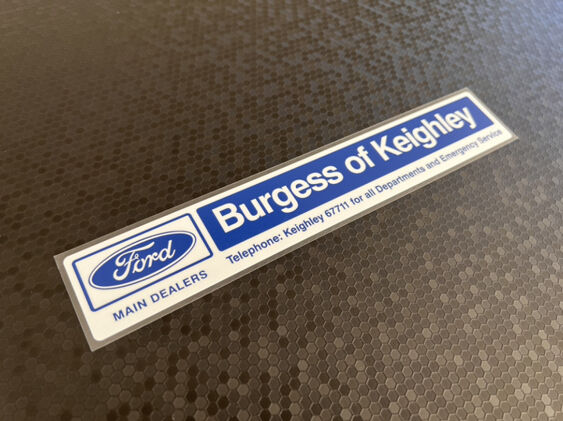 Burgess of Keighley - West Yorkshire - Ford - Dealer Sticker