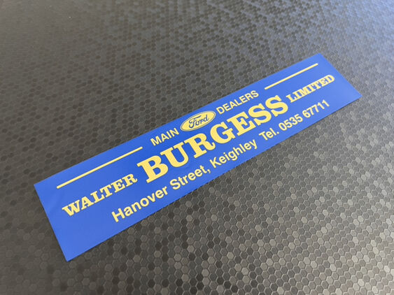 Walter Burgess - Keighley - Ford - Dealer Sticker