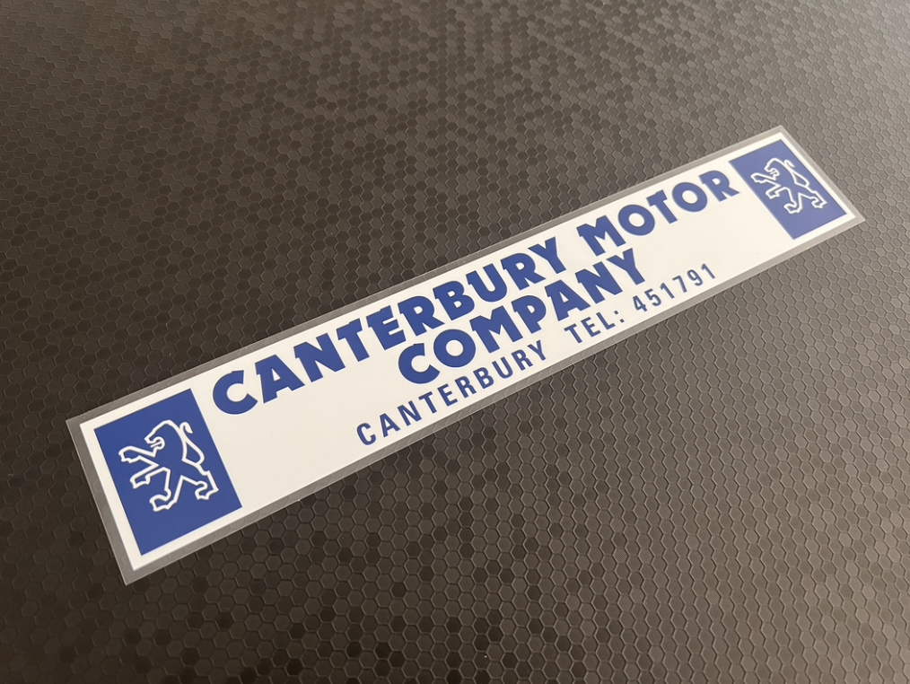 Canterbury Motor Company Peugeot Dealer Sticker