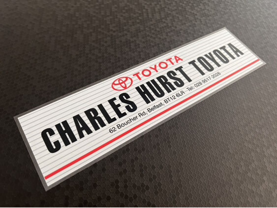 Charles Hurst - Belfast - Toyota - Dealer Sticker