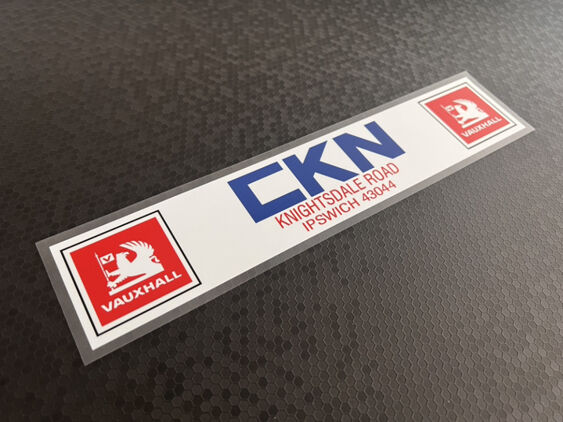 CKN - Ipswich - Vauxhall - Dealer Sticker