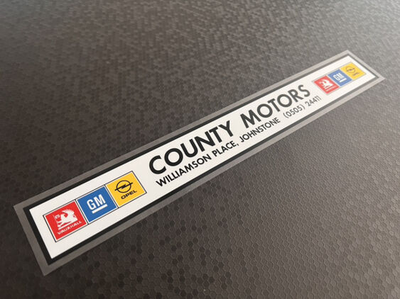 County Motors - Johnstone - Vauxhall Opel - Dealer Sticker