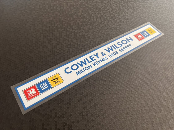 Cowley & Wilson - Milton Keynes - Vauxhall Opel - Dealer Sticker