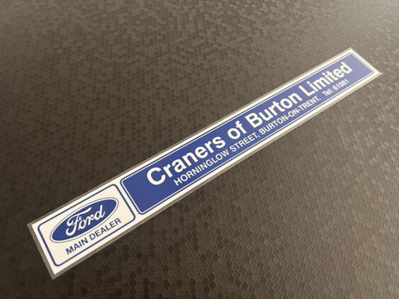 Craners - Burton on Trent - Ford - Dealer Sticker