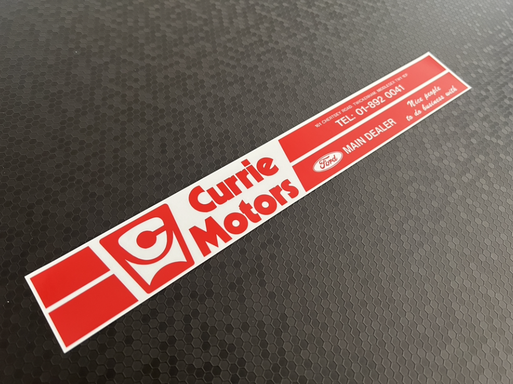 Currie Motors Kingston upon Thames Ford Dealer Sticker