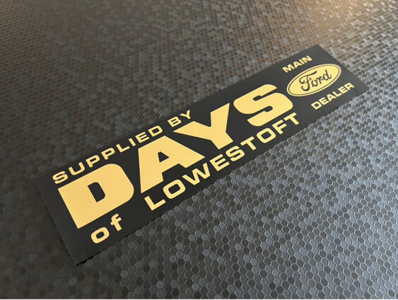 Days of Lowestoft - Ford - Dealer Sticker