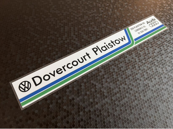 Dovercourt Plaistow - London - VW Audi - Dealer Sticker