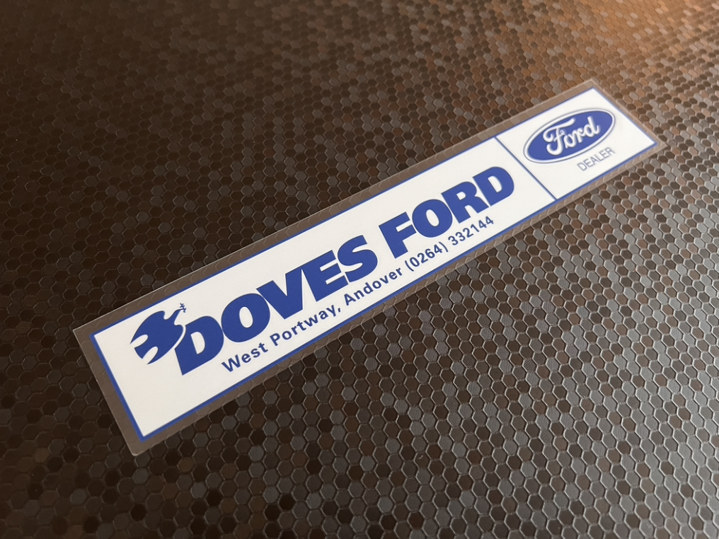 Doves Ford Andover Ford Dealer Sticker / DMB Graphics Ltd