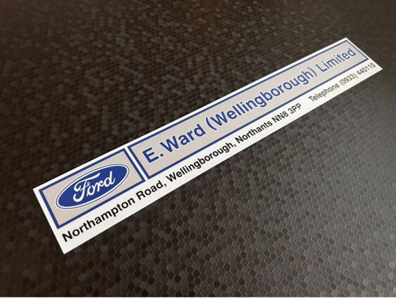 E Ward - Wellingborough - Ford - Dealer Sticker