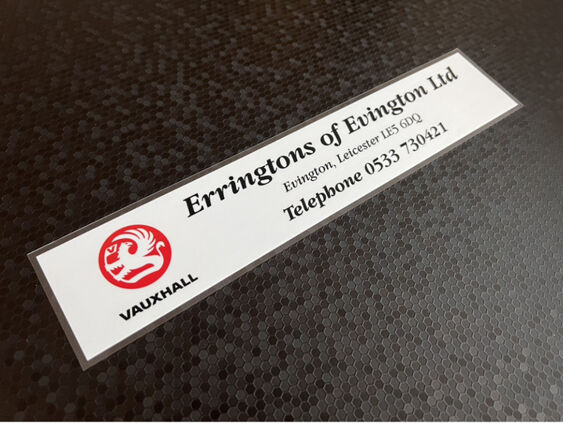 Erringtons of Evington - Vauxhall - Dealer Sticker