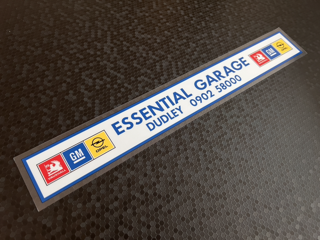 Essential Garage Dudley Vauxhall Opel Dealer Sticker