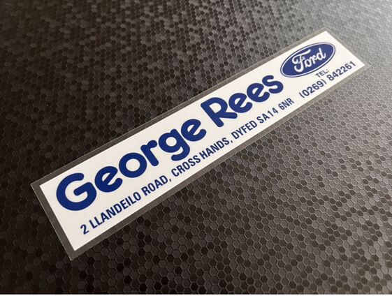 George Rees - Dyfed - Ford - Dealer Sticker
