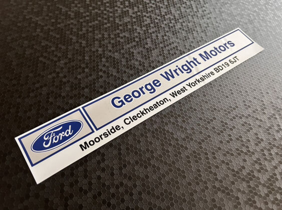 George Wright Motors - Cleckheaton West Yorkshire - Ford - Dealer Sticker