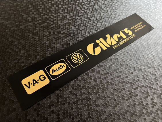 Gilders - Hilsboro Sheffield - VW Audi - Dealer Sticker