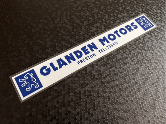 Glanden Motors - Preston - Peugeot - Dealer Sticker
