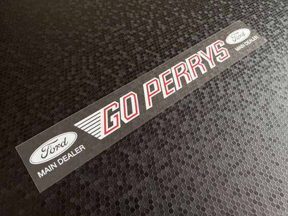 Go Perrys - White-Red - Ford - Dealer Sticker