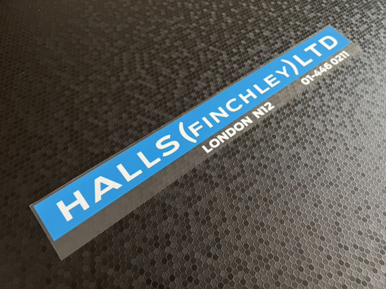 Halls - Finchley London - Dealer Sticker