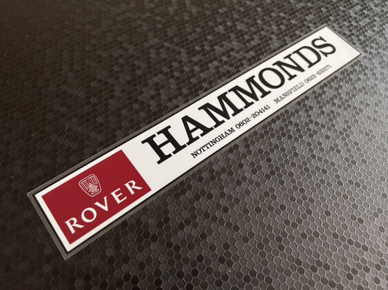 Hammonds - Nottingham Mansfield - Rover - Dealer Sticker