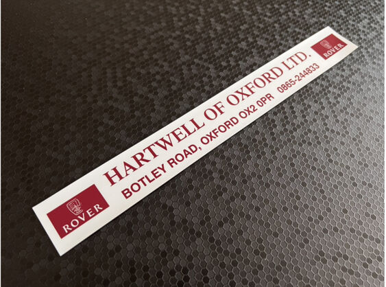 Hartwell of Oxford - Rover - Dealer Sticker