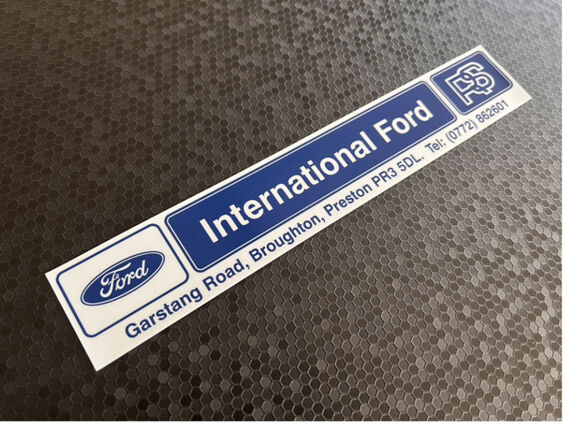 International Ford - Preston - Ford - Dealer Sticker