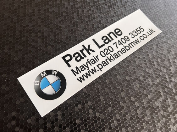 Park Lane - BMW - Mayfair London Dealer sticker