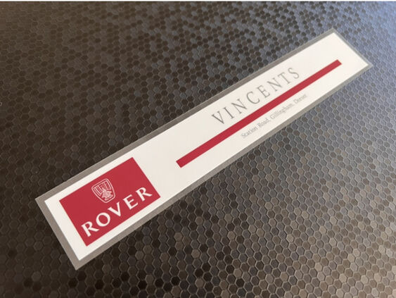 Vincents - Gillingham - Rover - Dealer Sticker